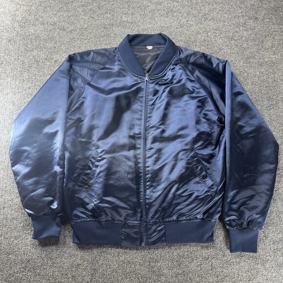 Vintage Korea Embroidered Dragon Satin Bomber Souvenir Jacket Distress Full Zip - Picture 3 of 11